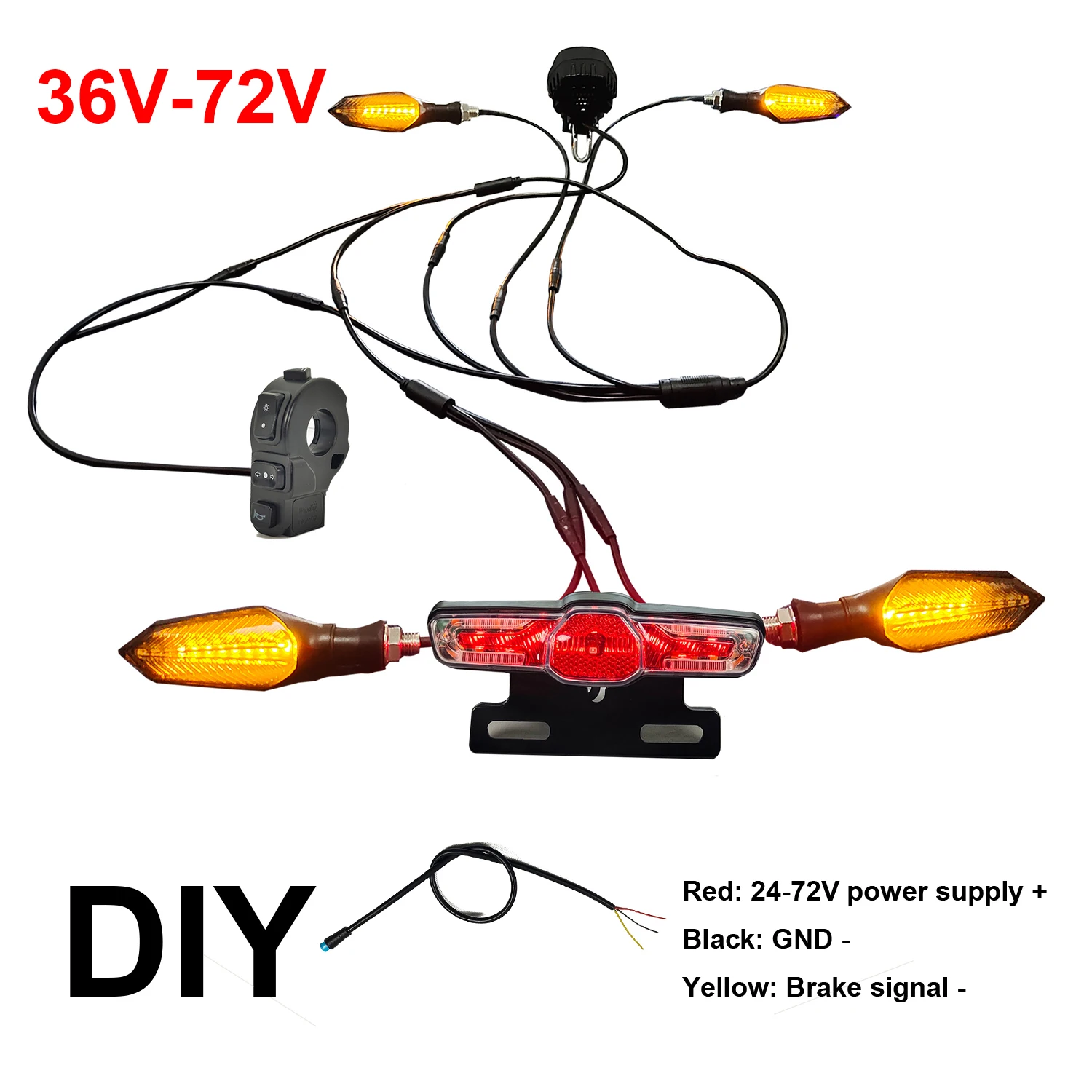 Ebike 05X Light Kit 36V 48V 52V 60V 72V Headlights horn turn signal brake lights For JULET 811 911 813 913 DIY BBS 01 02 HD