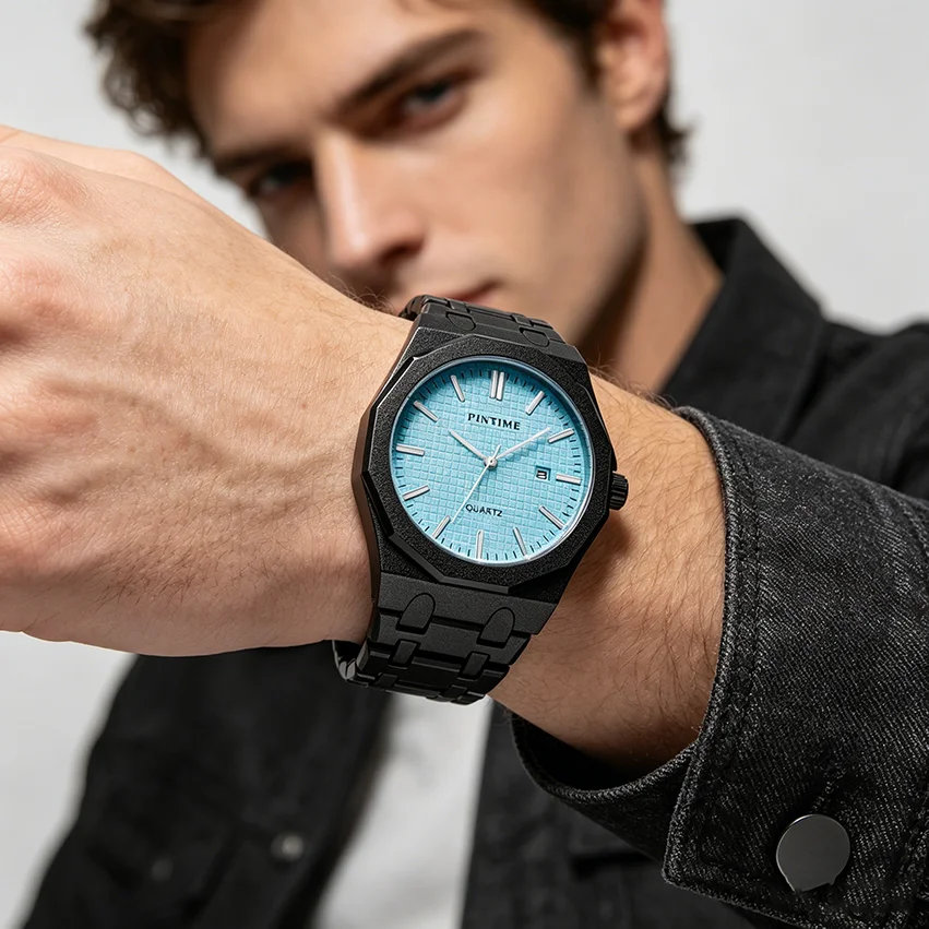 Luxury Man Watch Date Luminous Waterproof Stainless Steel Men Wristwatch Fashion Business Quartz Men's Watches Frosted Case