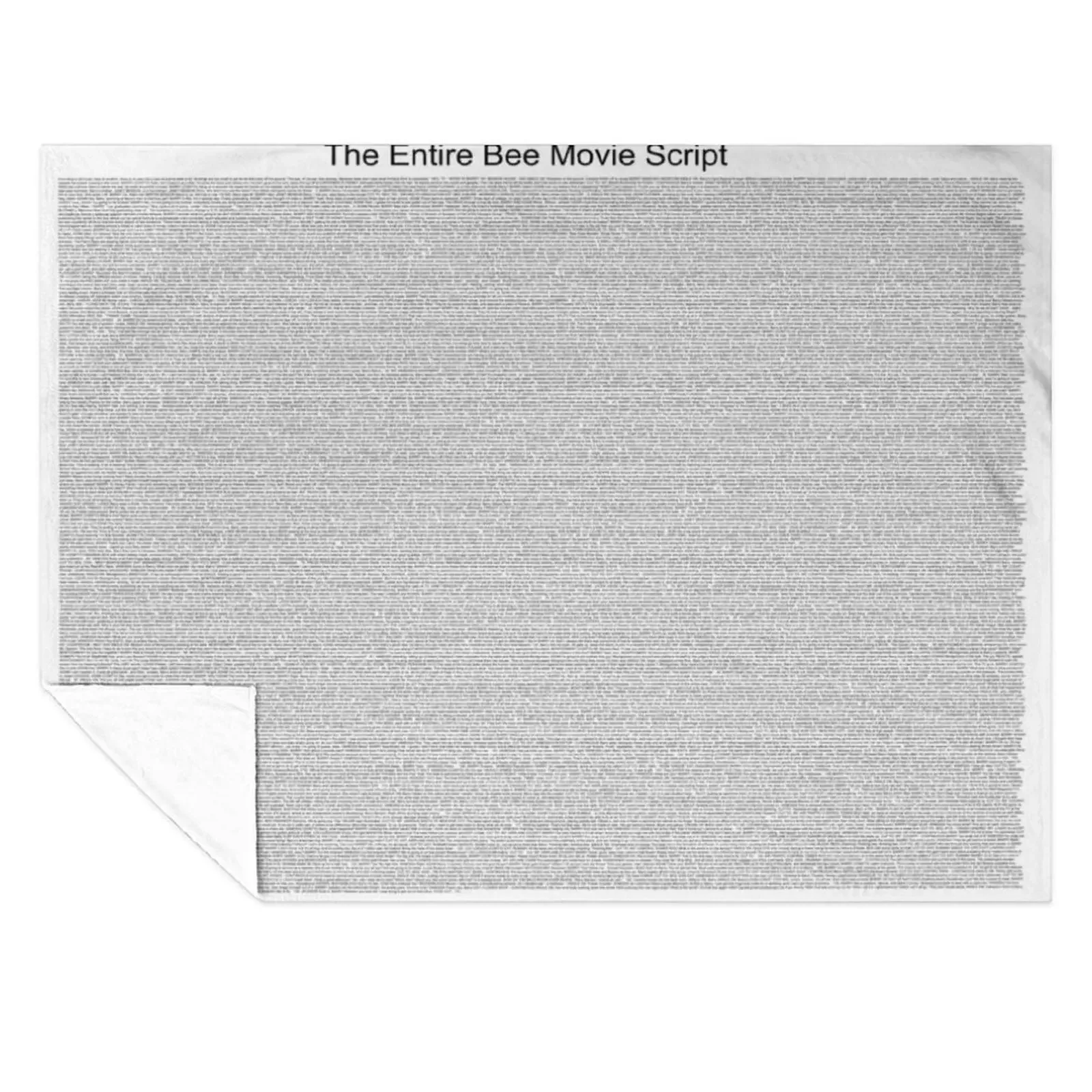 

The Entire Bee Movie Script Throw Blanket Flannel Fabric Soft Polar cosplay anime Blankets