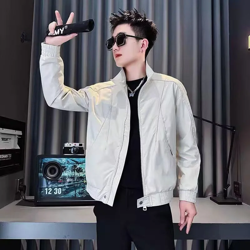 2025年春秋新作 メンズ高級スタンドカラーカジュアルジャケット クールブランド 上質感 ワークウェア風 長袖コート