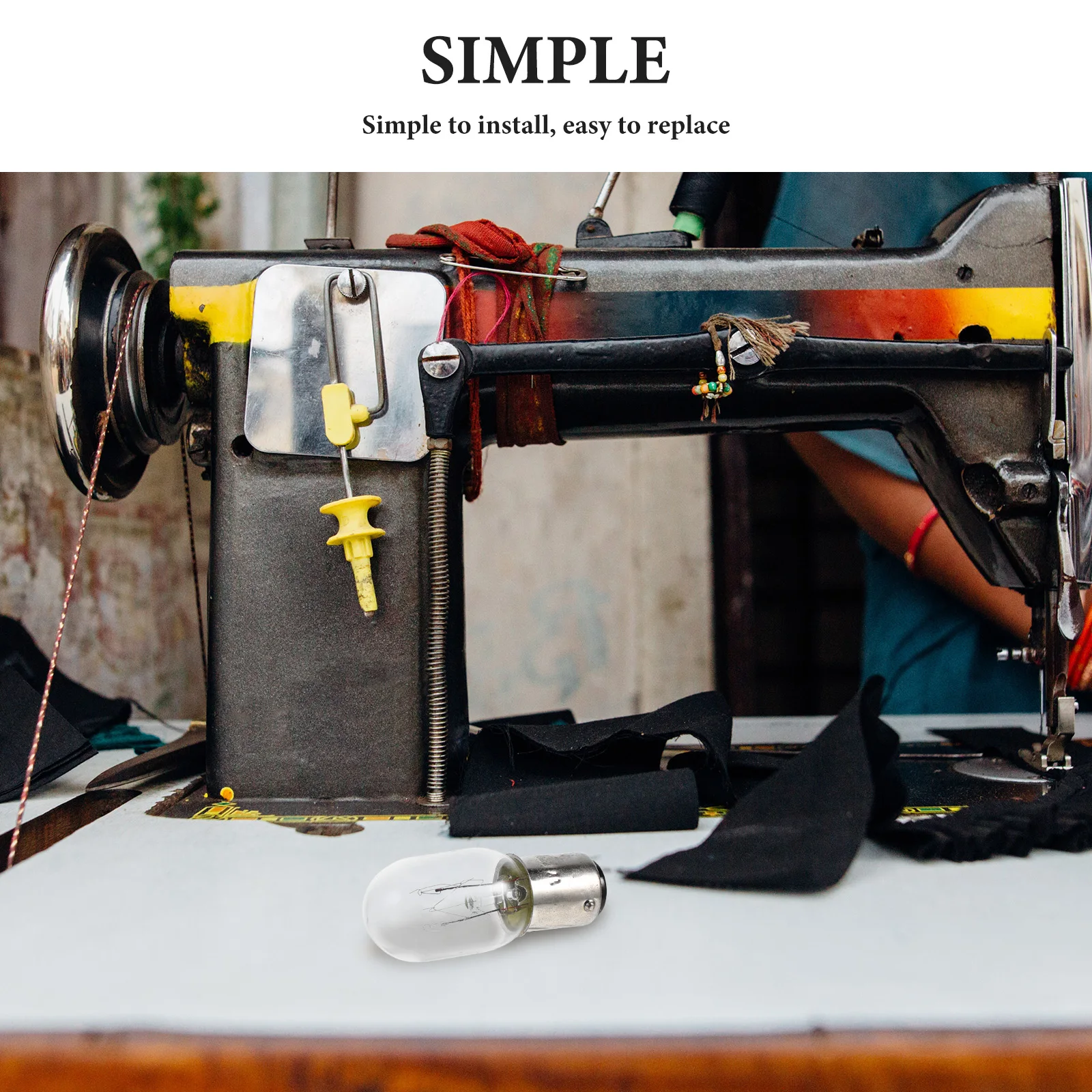 Lâmpada para máquina de costura, peças industriais, lâmpada incandescente doméstica, luzes noturnas de aviso para máquina de costura