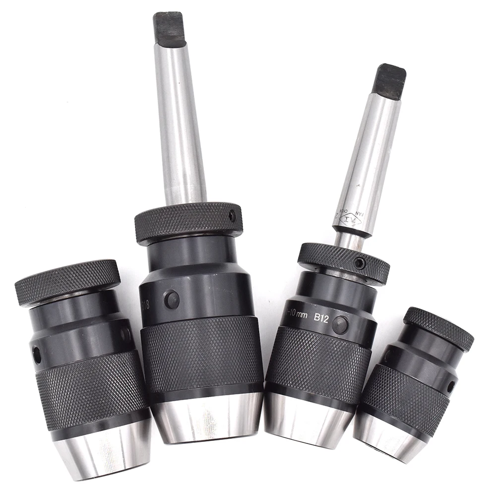 Imagem -02 - Mandril de Broca Keyless para Máquina de Perfuração Tapper Chuck Ferramenta de Auto Aperto Mt2 Mt3 Mt4 r8 C12 B10 B12 B16 B18