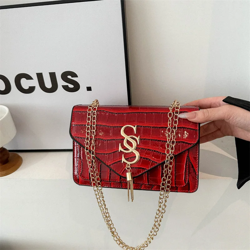 New Bag Female Fashion Niche Design Double S Girls High-grade Sense Chain Diamond Check Women Crossbody Bag Luxury