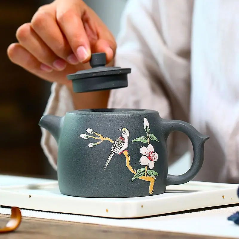 

280ml Yixing Purply Clay Teapot Kongfu Tea Pots Filter Stone Scoop Teapot Kettle Raw Ore Handmade Tea Set