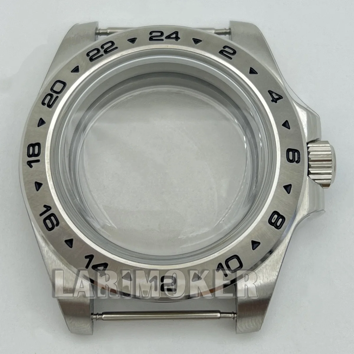 علبة من الفولاذ المقاوم للصدأ 40 مم إطار ثابت 24 ساعة زجاج مطلي مقوس مناسب لآلات NH34 NH35 NH36 ETA2824 PT5000 #1