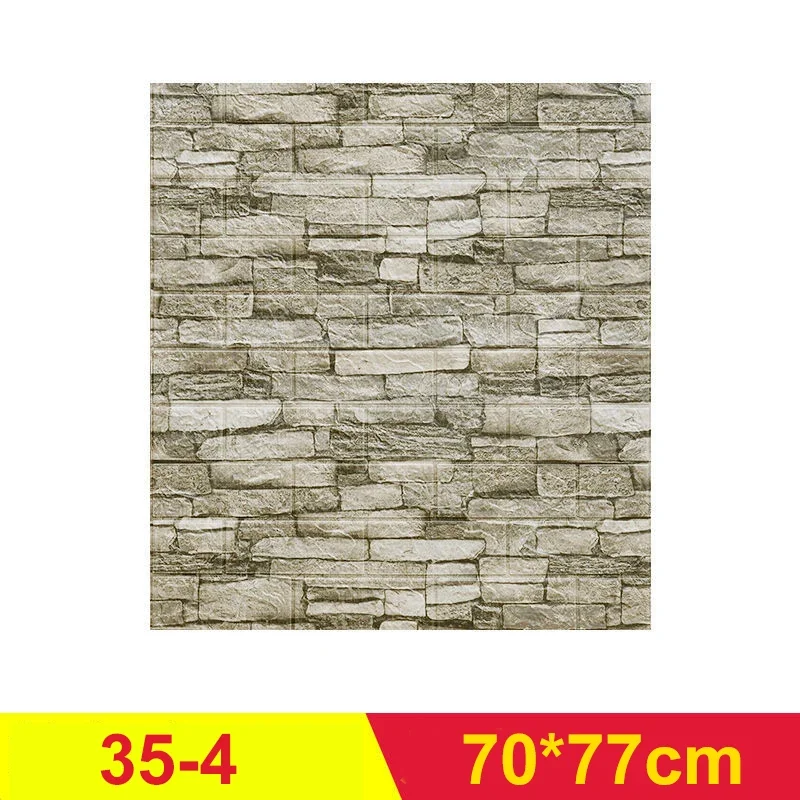 

70*77 3D Brick Wall Stickers DIY Decor Self-Adriive Waterproof PVC Wallpaper for Kids Room Bedroom 3D Wall Sticker Brick