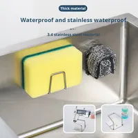 1pc Stainless Steel Sink Sponge Rack For Sponge Steel Wire Ball Draining Paste The Inner Wall Of The Sink Kitchen Supplies 3