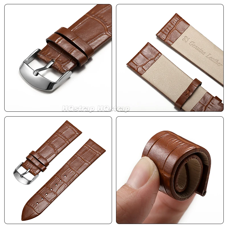 18mm 20mm 22mm Weiches Lederarmband für Seiko für Omega Uhrenarmband Krokodilmuster Rindslederarmband Sport Wasserdichtes Armband