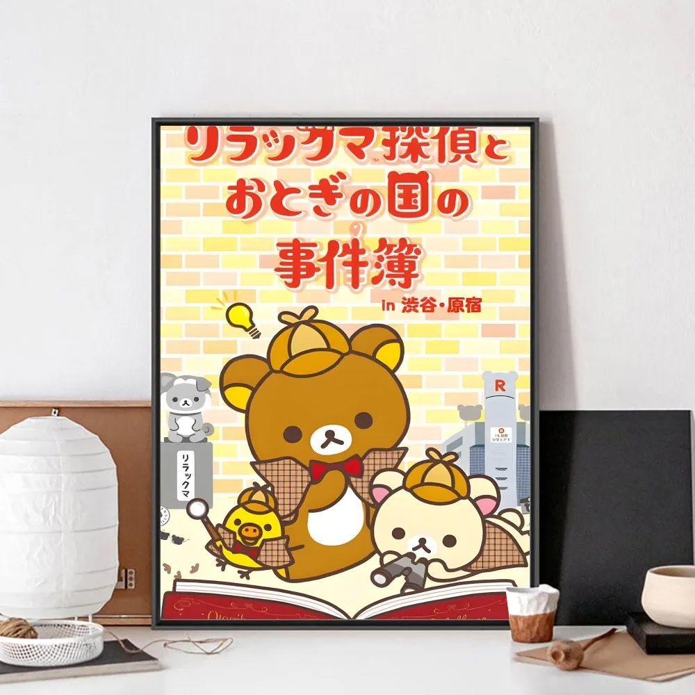 Japan Anime Cute Cartoon Y-RilakkumaS Poster Kraft Club Bar Paper Vintage Poster Wall Art Painting Bedroom Study Stickers