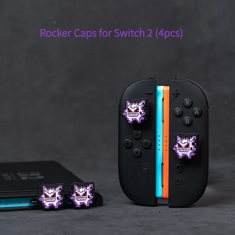 Anime Pokemon Gengar Houder Case Voor Nintendo Switch 2 Cartoon Afneembare Handgreep Houder Beschermhoes Grip Cap Game Accessoires