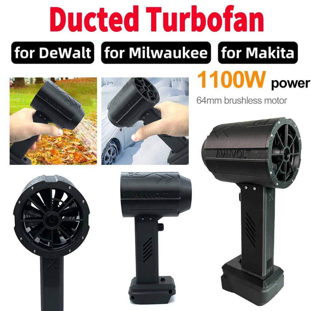 

New Handheld Turbo Jet Fan 64mm Duct Fan Violent Air Blower 1600G Thrust Powerful Car Dryer for Makita/Milwaukee/Dewalt 18-21V