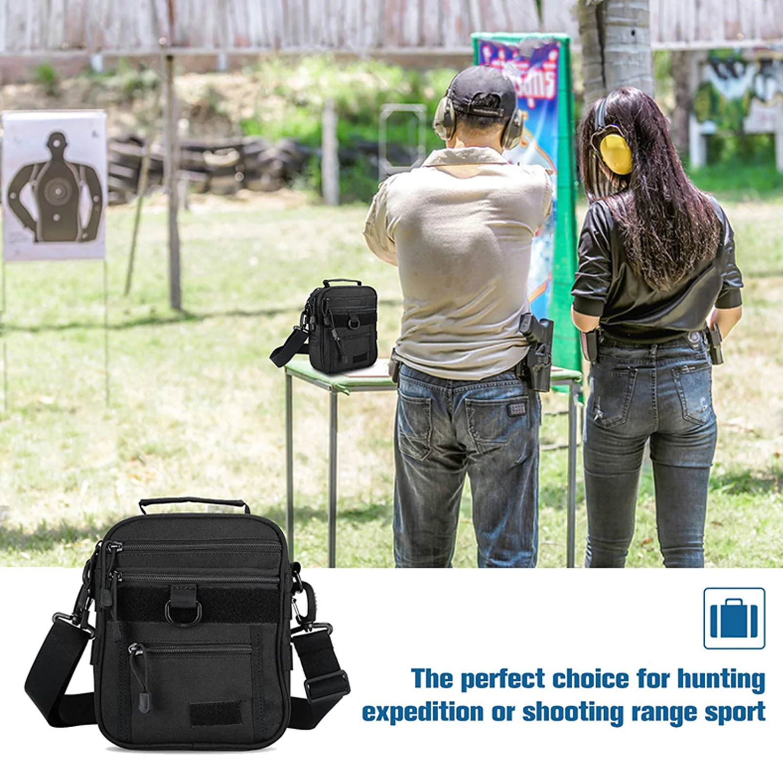 Shoulder Storage Bag Durable And Waterproof Shoulder Bag Multi-Functional Outdoor Portable Shooting Range Duffle Bag