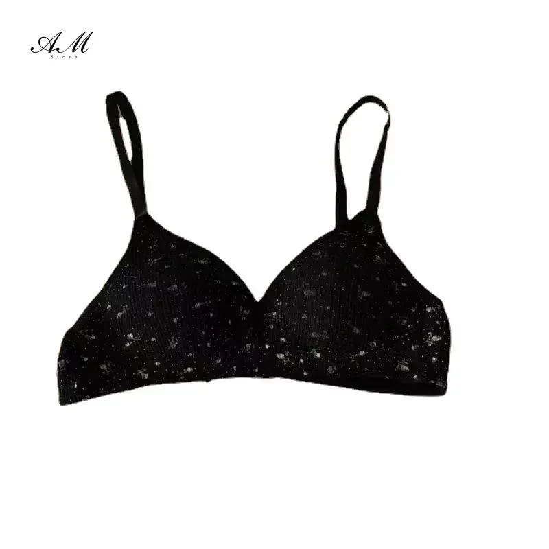 Women Sexy Lingerie Triangle Cup Brassiere Wire Free Bra Underwear Bras for Girls Womens Without Steel Rings French Traceless