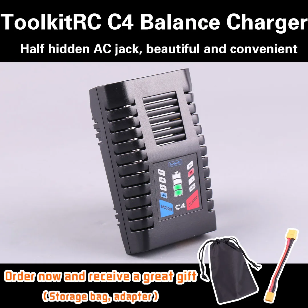 

ToolkitRC C4 50W 5A Зарядное устройство переменного тока XT60 Разъем для LIPO LIHV LIFE 2~4S NIMH NICD 5~8S Батареи RC Модель FPV Racing Freestyle Drone