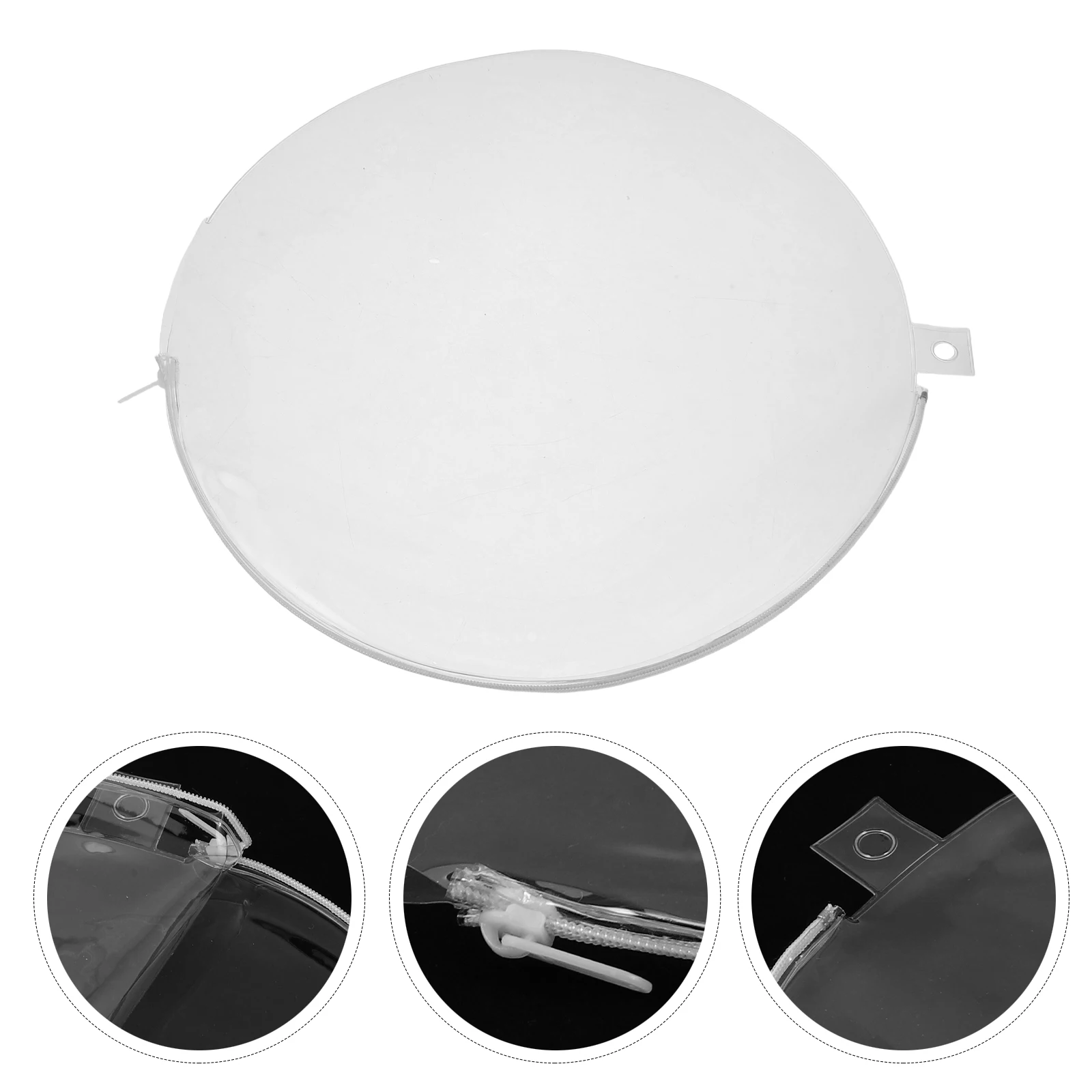1pcs Round Fan Storage Bag 13"X12" Transparent Pvc Dustproof Hand Fan Protector Folding Pouch For Outdoor Travel Concert Event view 5