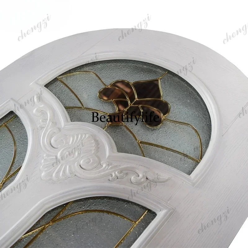 C178 Solid wood multi-layer painted wooden door thickened home custom silent flat open American retro arc arch door