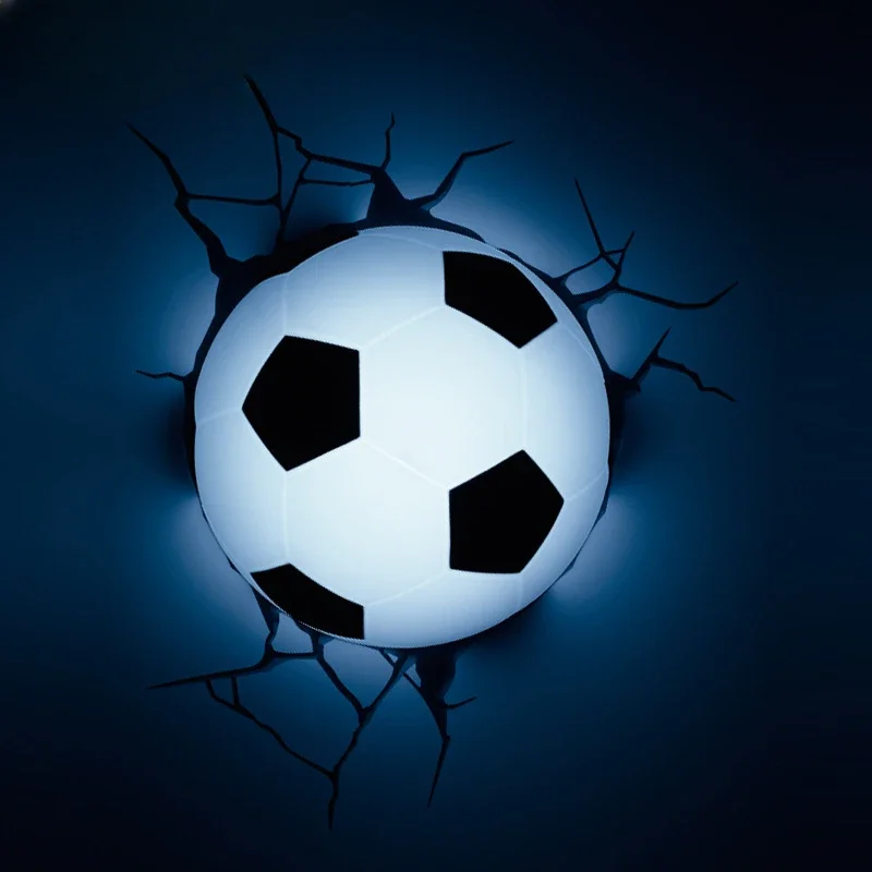 Imagem -04 - Embutido 3d Night Light Futebol Embutido Luz Decoração Bedhead Parede Atmosfera Novo e Único 3d