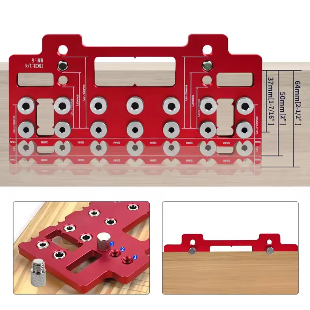 

Hole positioner. One set of handle pitch punching positioner, aluminum bag hole fixture kit, straight hole punching template