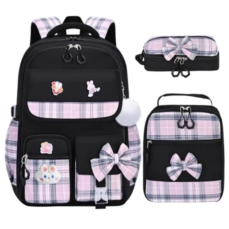 

NSEQB Girls Backpack School Backpack With Lunch Box Pencil Case Set Cute s Schoolbag For Girls