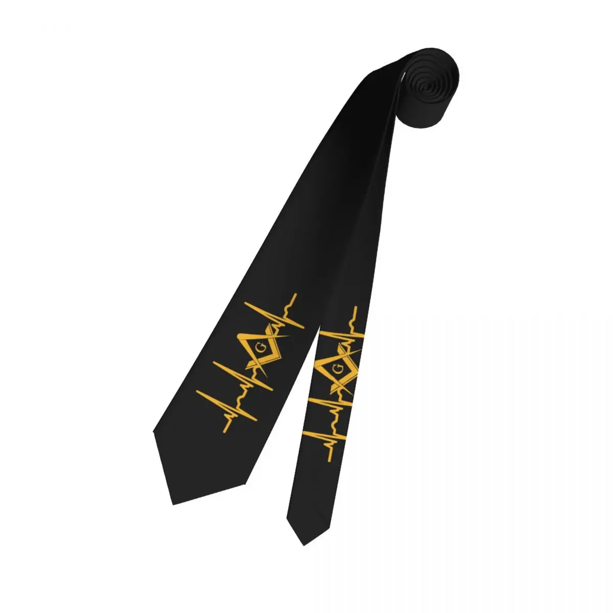 Fashion Heartbeat Freemason Neck Ties Mens Custom Silk Masonic Mason Neckties for Party Cravat
