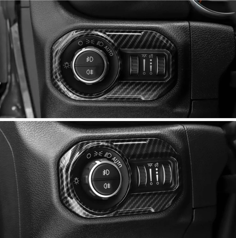 

LHD Interior Styling Head Lights Lamp Switch Button Panel Frame Cover Trim For Jeep Wrangler JL 2018 - 2022 Accessories