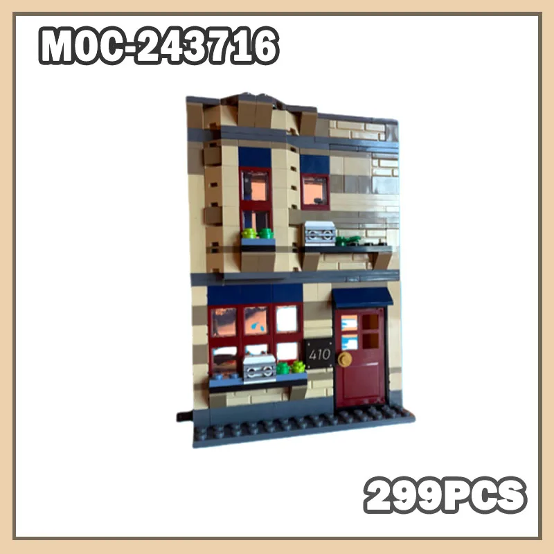 MOC-243716 Building Block MOC Marvelled Spider Manned Peter Park Street View Architecture Series Toys Small Villa Bricks 299PCS