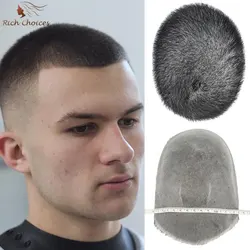 5x7/6x8 Short Buzz Cut Hair Men Toupee Thin Skin PU Human Hair System for Men Replacement Systems Men's Capillary Prothesis