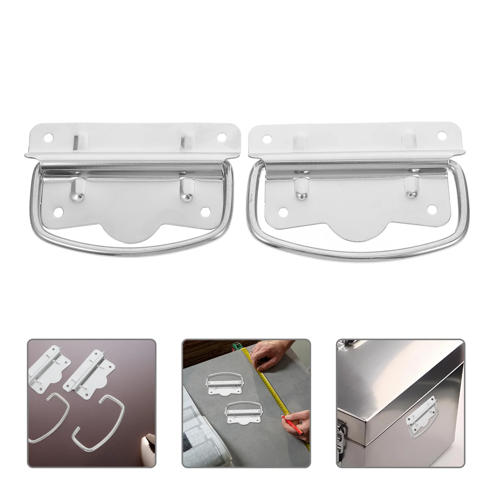 2 Pcs Insulated Box Handle Drawer Spray Paint Pull Folding for Home Lifting Door Handles Stainless Steel 201 Chest