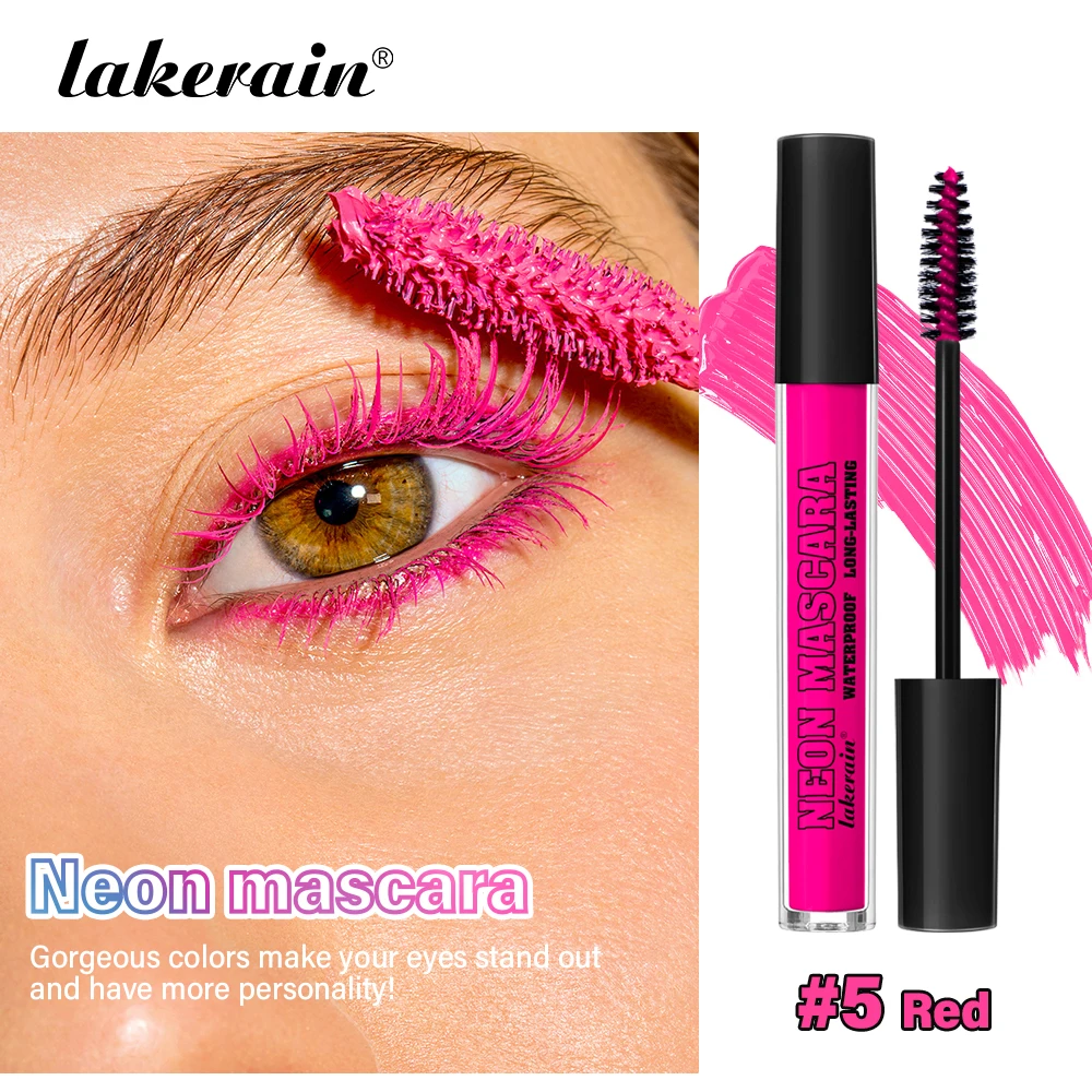 Neon Colored Mascara Waterproof Long‑Lasting Eyelash Mascara Vibrant Shades Eye Makeup For Halloween Cosplay Party Eyes Makeup