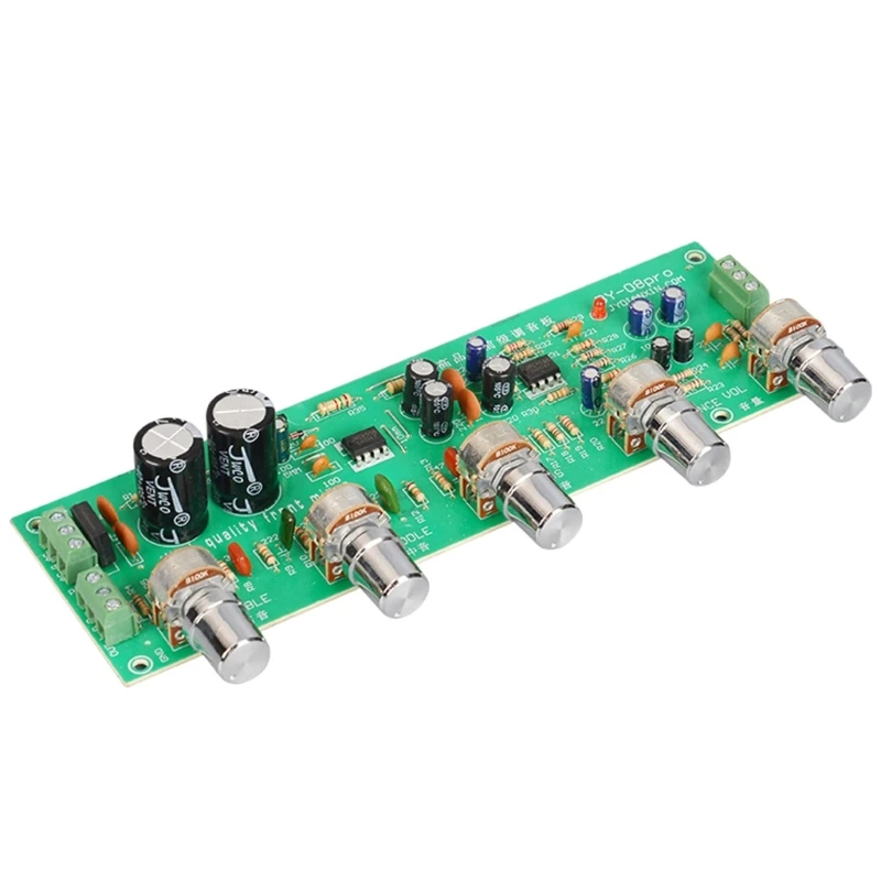 BY-08 HiFi Preamplifier Board Bass Mid Treble Balance Volume Adjustable Preamp Board with Tone Control