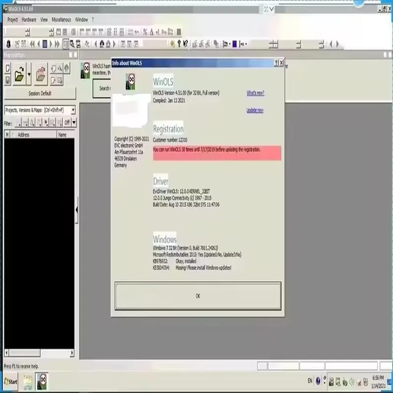 最新のECUプログラミングツール Winols 4.7 ソフトウェア 93GB Damosファイル ECM Titanium V1.61 インストールビデオ付属