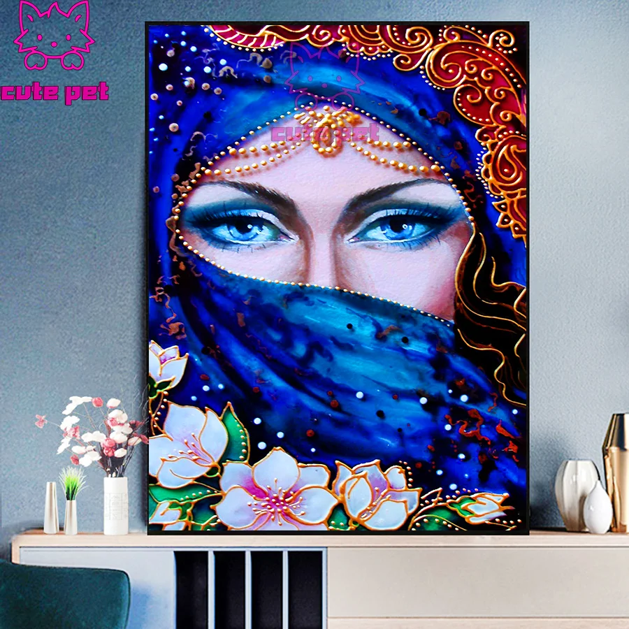 

5D DIY Diamond Painting cross stitch Masked woman mosaic full square round diamond embroidery rhinestone painting decoration