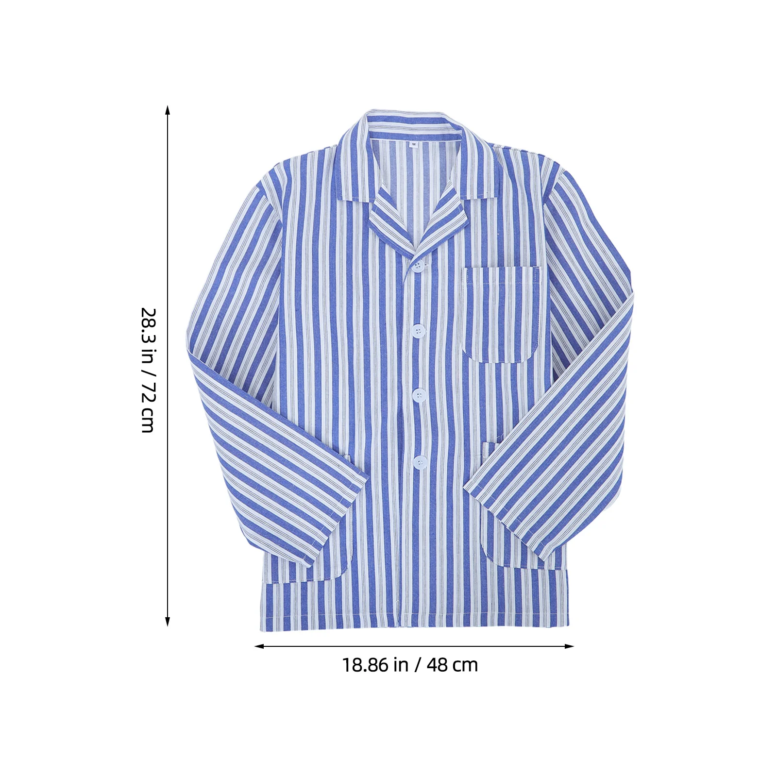 1 ensemble 1 ensemble pyjama en coton à manches longues hôpital vêtements de nuit bleu blanc rayure adulte Patient vêtements maison porter pyjama ensembles