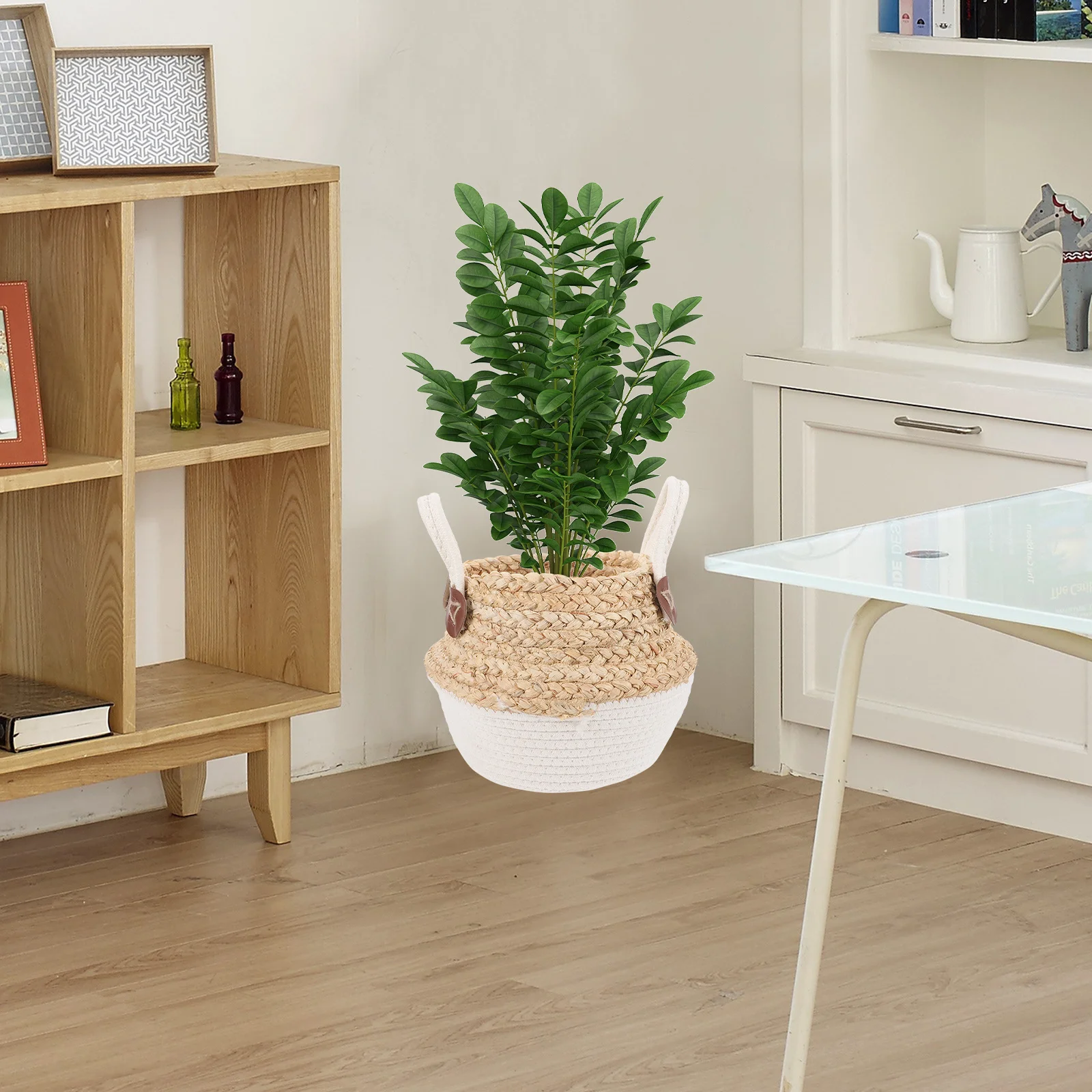 

Sea Grass Belly Basket Natural Color Versatile Flower Planter Home Decor Gardening Storage Basket Woven Flower Planter