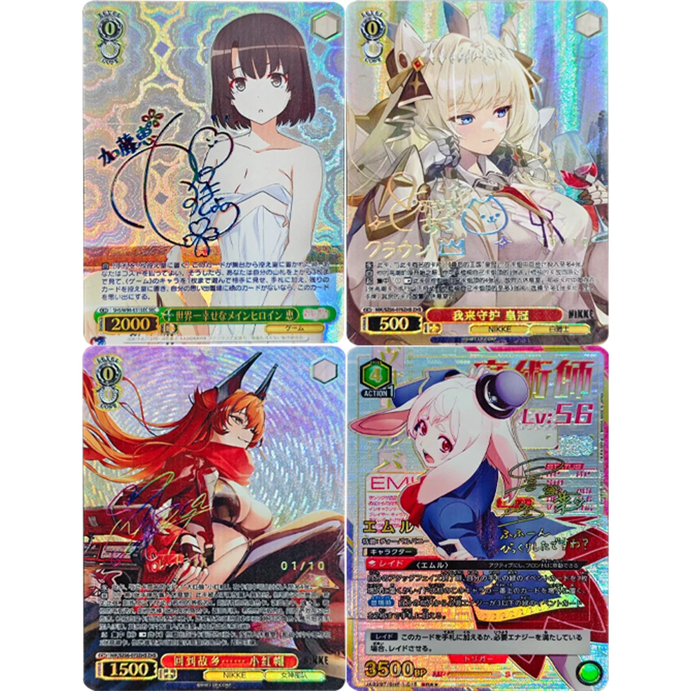 Tarjeta de colección de Anime Waifu, 4 diseños, Megumi Kato Shangri-La Frontier Emul SR, Flash colorido paralelo, regalo para niños