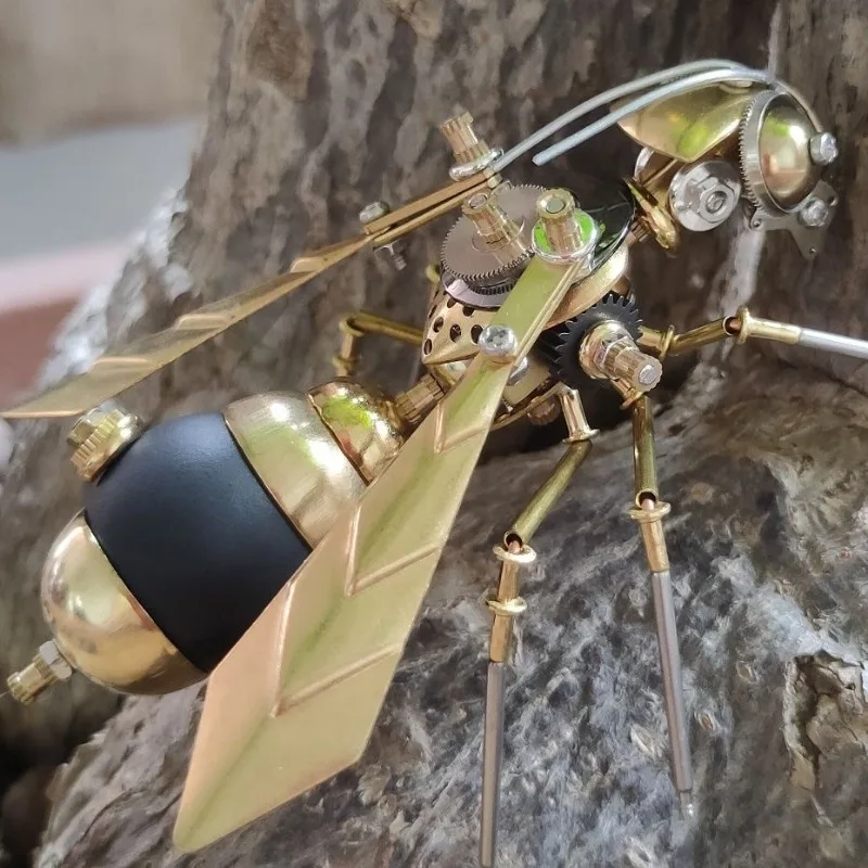 Steampunk Hornets All Metal Model Kit 3D Mechanical Insect Hornet Handmade Crafts Model Creative Ornaments - Finished Product