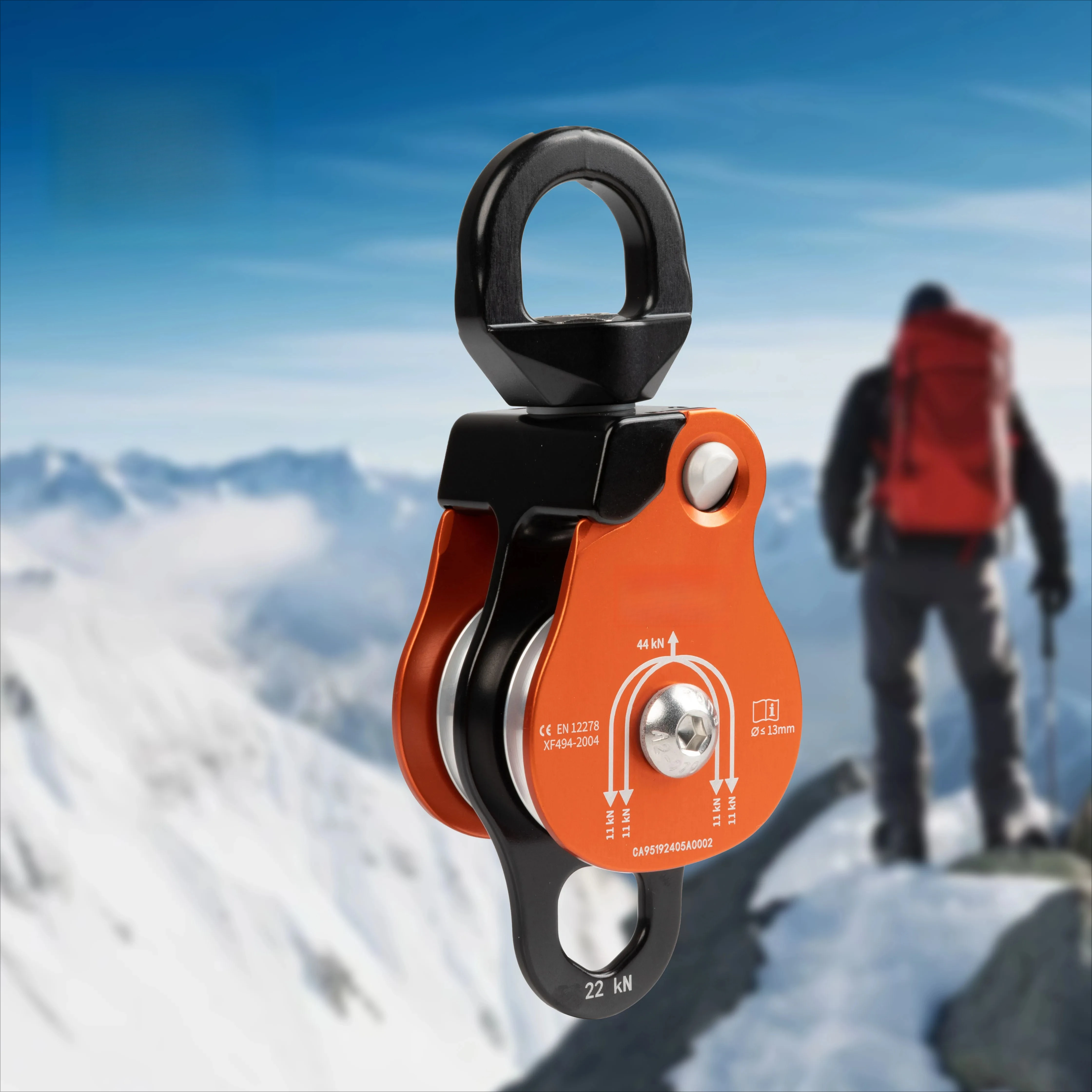 High Quality Movable Double Pulley 36KN Movable Double Pulley Aluminum Alloy Series Rope Zipper Wire