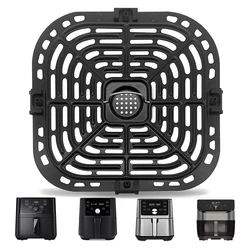 1PC Air Fryer Mats Grill Cooking Pan Rack Round Square Non-Stick Food Separator Cooking Divider Kitchen Air Fryer Accessories