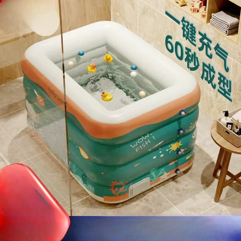 Inflatable bathtub, foldable kiwifruit soaking bucket, adult and children's play pool, bathtub, double person bathtub, artifact