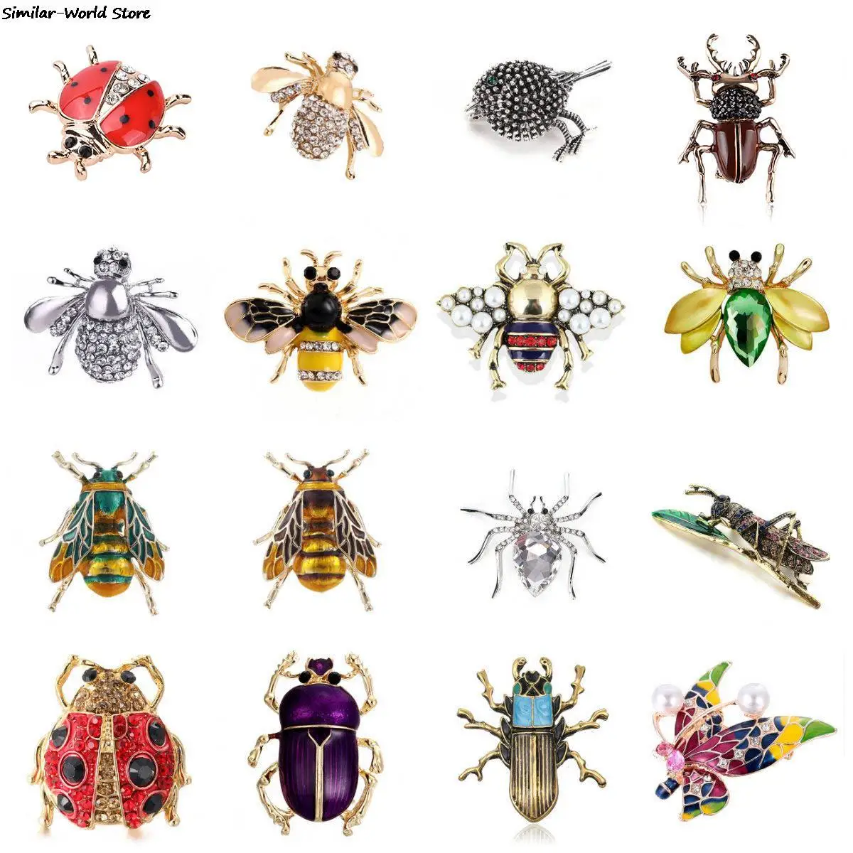 Animal Bee Ladybird Ants Bird Snails Brooches Insect Brooch Pin Jewelry Banquet Christmas Gifts Accessories Jewelry