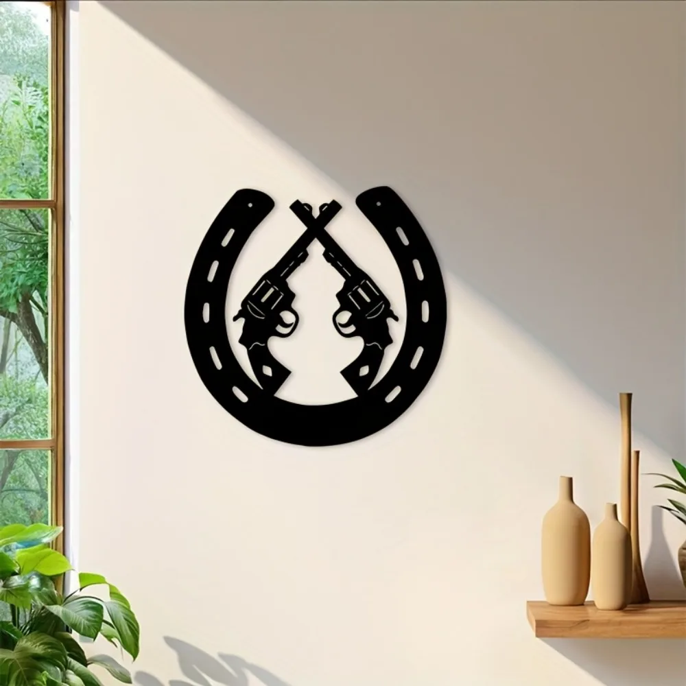 CIFBUY Metal Wall Art Vintage Western Cowboy Plaque, Waterproof Aluminum Hanging Decor Craft for Living Room Bedroom Home Decor