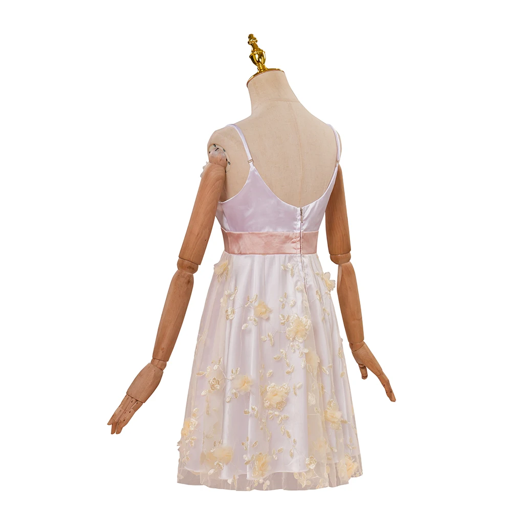 open lace back dress Zapaka Women Yellow Prom Dress A-Line Halter Pleated Tulle Tiered Party Dress with Embroidery, Yellow / UK6