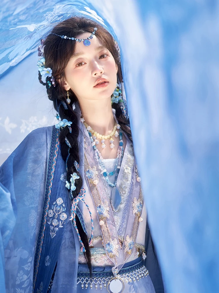 Nowe stroje Hanfu dla kobiet dorosłych Chińskie tradycyjne klasyczne stroje taneczne ludowe Kostiumy sceniczne Dynastia Tang Letnia sukienka DQL11334