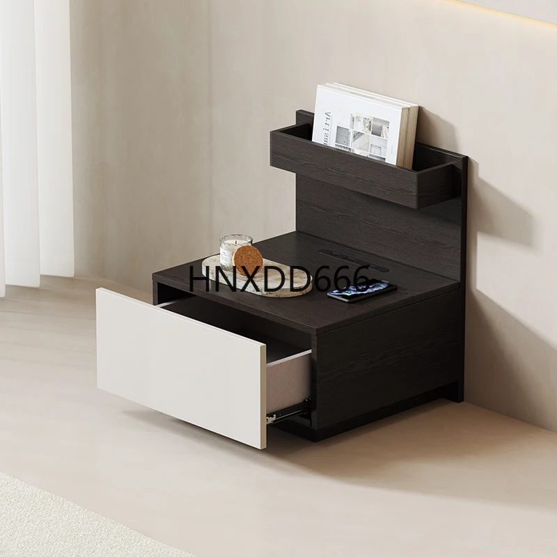Smart bedside table Wireless charging USB socket Simple modern storage Bedroom locker