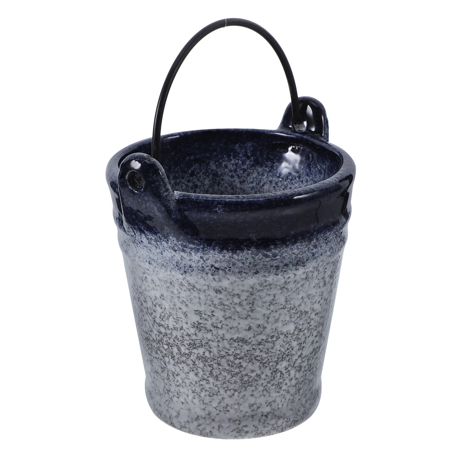 

Ice Bucket Ceramic Snack Holder Portable Food Storage Bucket Handle Design for Party Bar French Fries Chips Cold Drinks