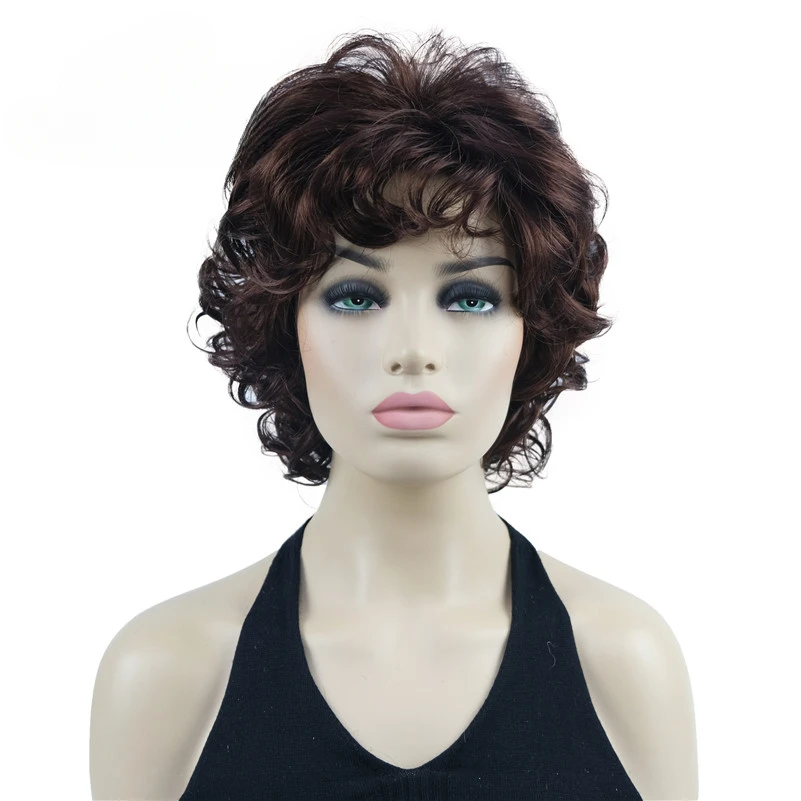 

Synthetic Wig Soft Tousled Curls Auburn Full Short Wigs for Women COLOUR CHOICES