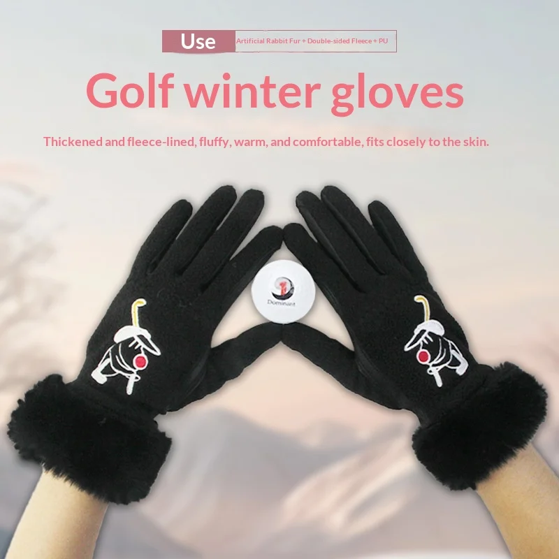 Women's Golf Winter Comfortable Left and Right Hand Cold-Proof Warm Thickened Gloves