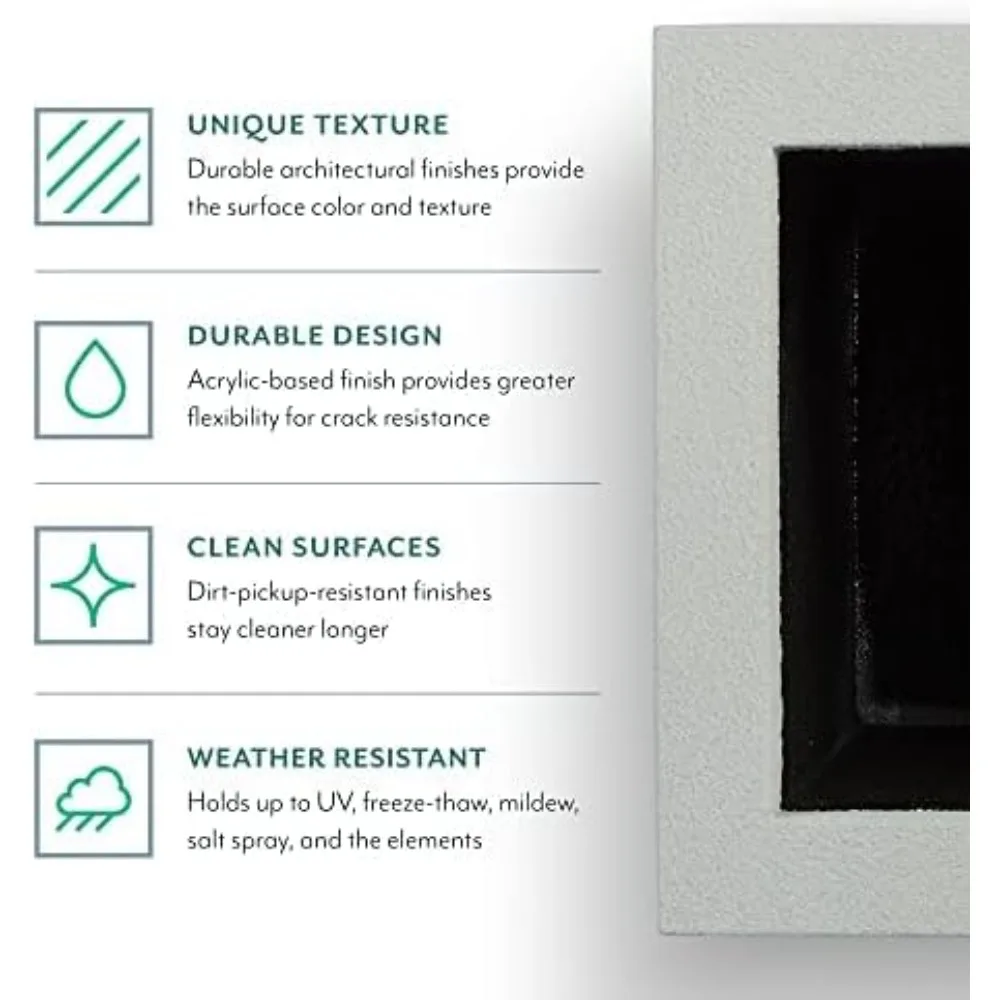 زارع مستطيل من مادة البوليستون على طراز ميلان، 46 طول × 17 عرض × 19 ارتفاعًا، متين وخفيف الوزن للاستخدام الداخلي والخارجي #5
