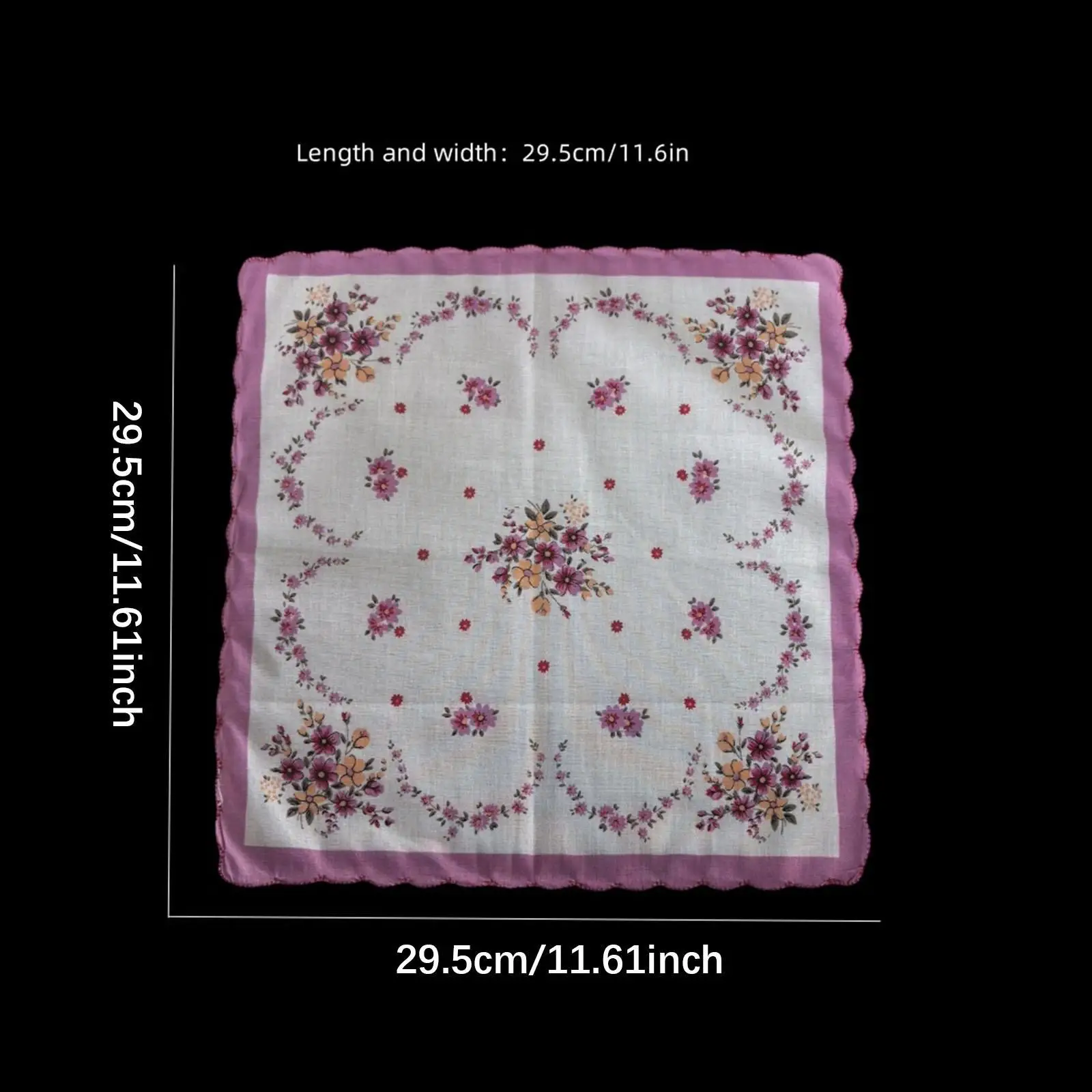 9Pcs Women Cotton Handkerchiefs Bandanas Colorful Womens Gift Wavy Edge Soft