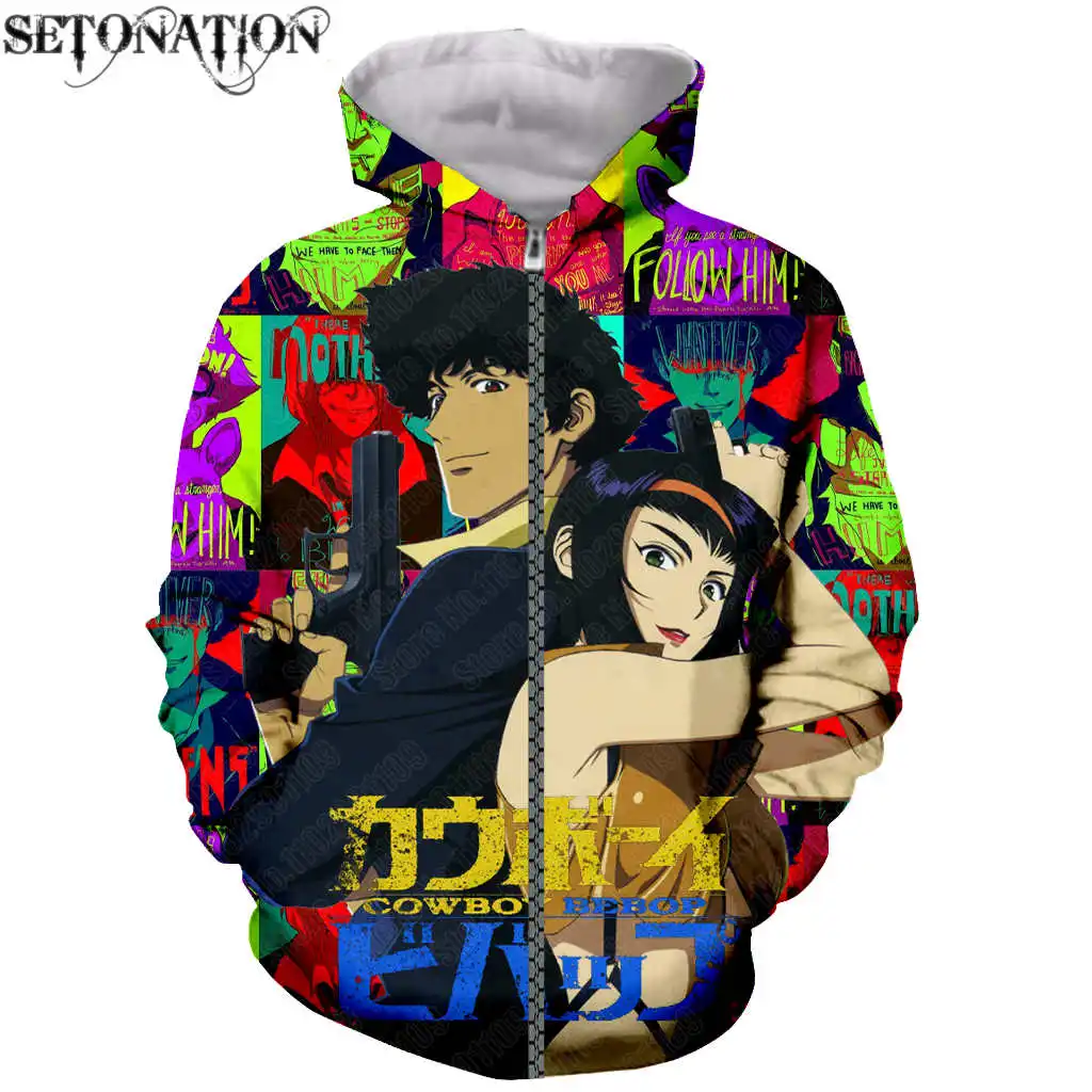 cowboy bebop Long Sleeves 3D can customize arrive Print Zipper/Hoodies Jacket/Men/women dropshipping